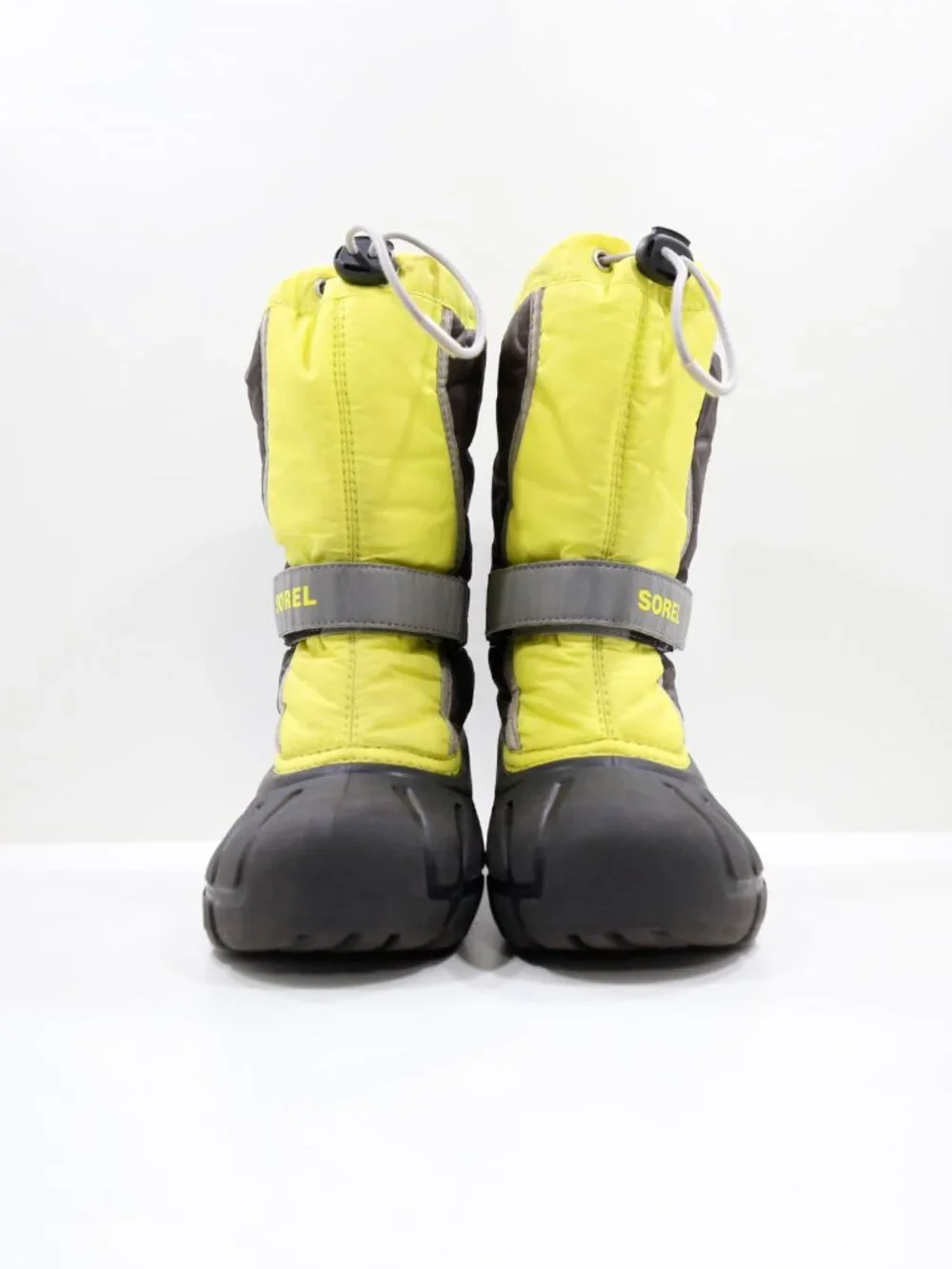 Sorel Flurry Black & Yellow Insulated Waterproof Snow Boots - Youth 4